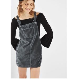 Topshop Gray Pinafore Dress